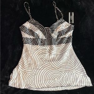 Vintage Y2K juniors size Large, NWT black & white dressy camisole